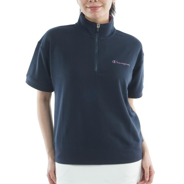 チャンピオンゴルフ　Champion GOLF　テックウイーブテリー ストレッチ 裏毛半袖ハーフジップスウェット　レディス_14