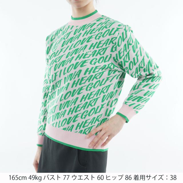 ビバハート　VIVA HEART　フラッシュロゴ総柄プルオーバーセーター　レディス_1