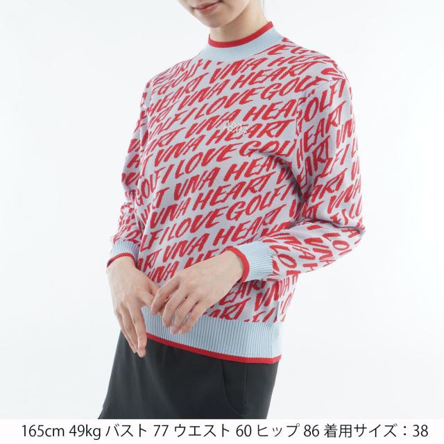 ビバハート　VIVA HEART　フラッシュロゴ総柄プルオーバーセーター　レディス_9