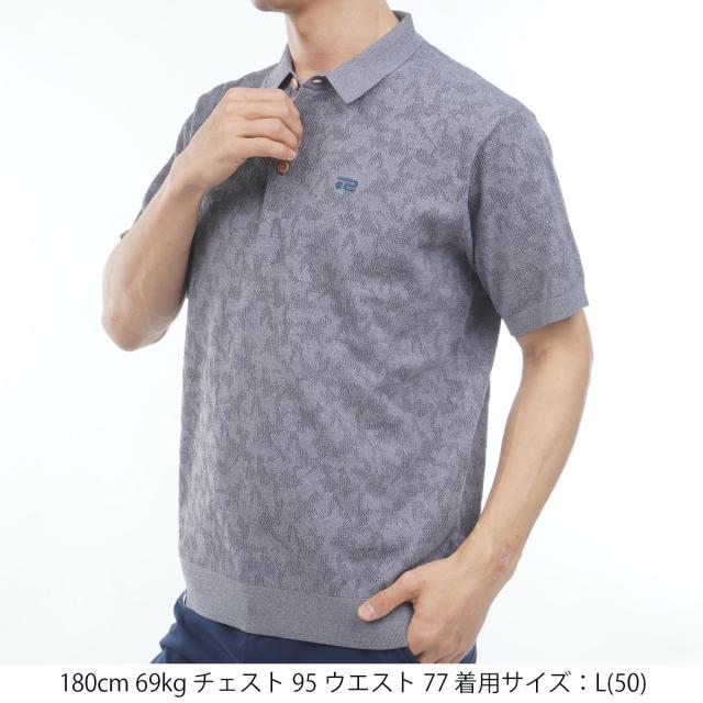 ロサーセン　ROSASEN　ジャカードニット半袖ポロシャツ_1