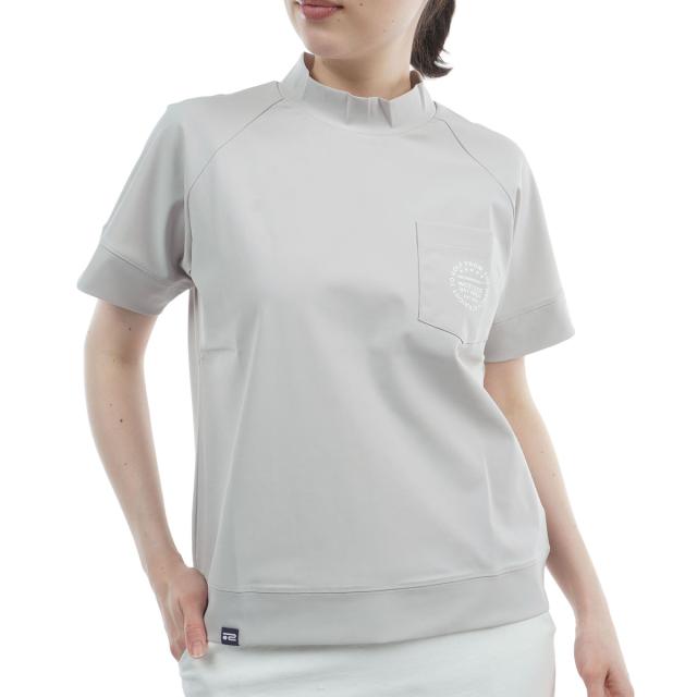 ロサーセン　ROSASEN　ストレッチ バックロゴ半袖モックネックシャツ　レディス