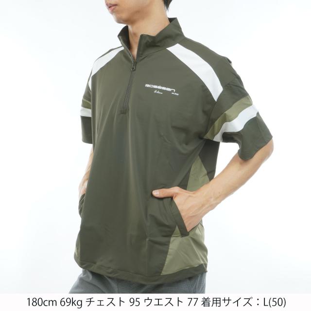 ロサーセン　ROSASEN　ストレッチ A-Line ストレッチハーフジップ半袖シャツ_1