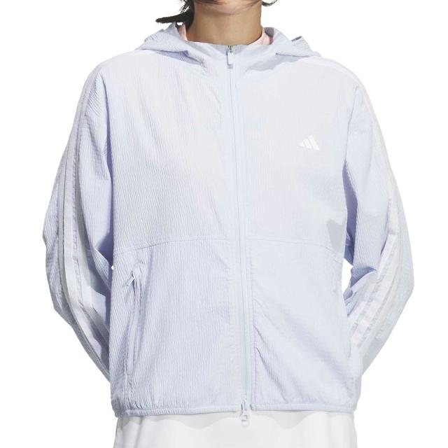 アディダス　Adidas　ストレッチ シアサッカー フルジップフーディー　レディス