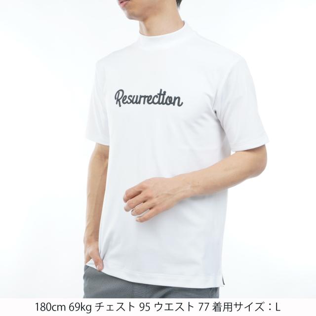 レザレクション Resurrection シリコンロゴ モックネック半袖シャツ