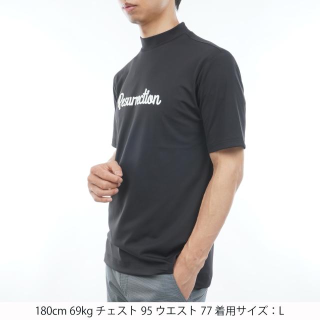 レザレクション Resurrection シリコンロゴ モックネック半袖シャツ