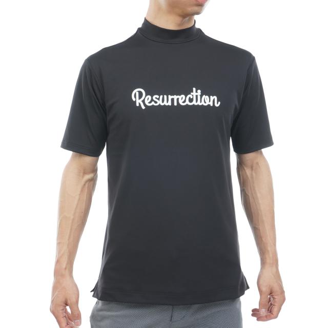レザレクション　Resurrection　シリコンロゴ モックネック半袖シャツ