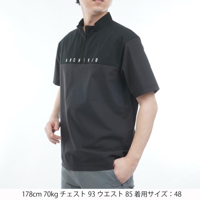 アルチビオ archivio 素材切替 UV 冷感 ハーフジップ半袖プルオーバー