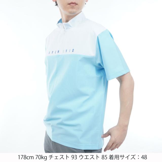 アルチビオ archivio 素材切替 UV 冷感 ハーフジップ半袖プルオーバー