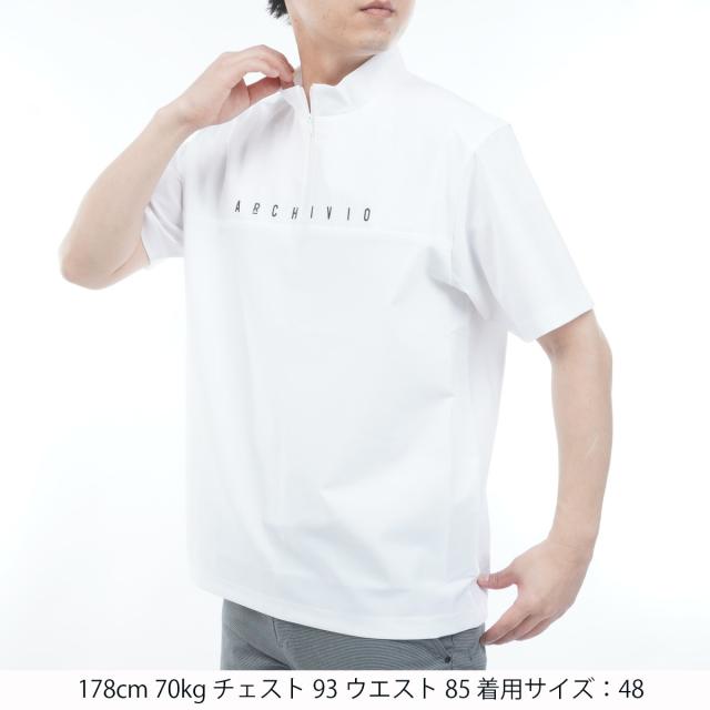 アルチビオ　archivio　素材切替 UV 冷感 ハーフジップ半袖プルオーバーシャツ_14