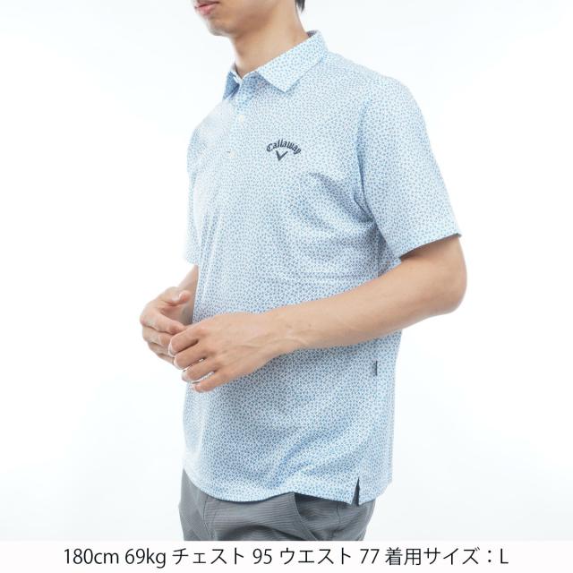 キャロウェイゴルフ　Callaway Golf　かざあなメッシュ小ヤシの木総柄半袖ポロシャツ_14