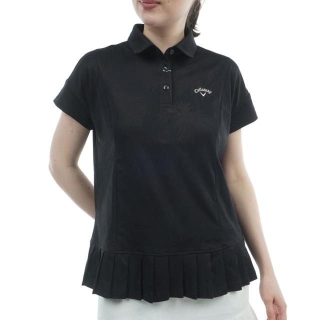 キャロウェイゴルフ　Callaway Golf　ヤシの木ジャカード半袖リラックスポロシャツ　レディス