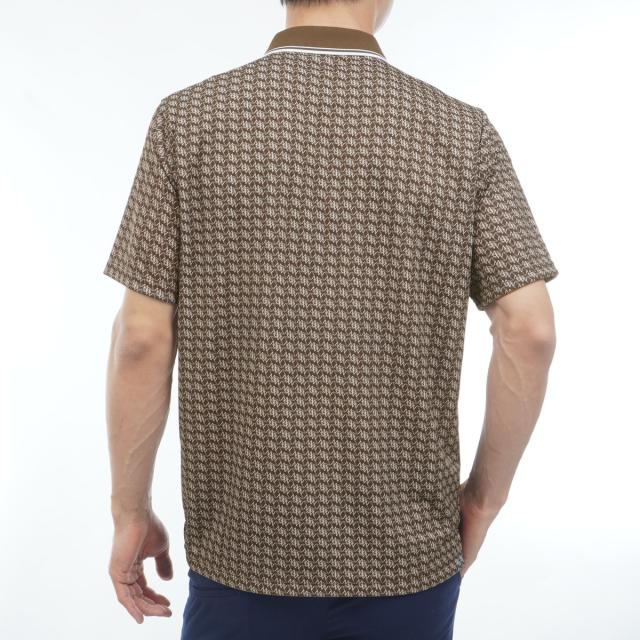 マンシングウェア　Munsingwear　ストレッチ SUNSCREEN モノグラムグラフィックプリント半袖ポロシャツ_3