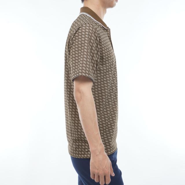 マンシングウェア　Munsingwear　ストレッチ SUNSCREEN モノグラムグラフィックプリント半袖ポロシャツ_4