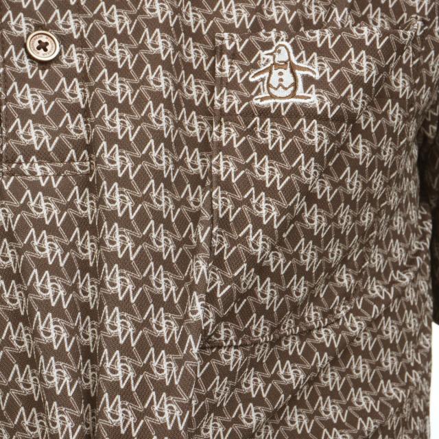 マンシングウェア　Munsingwear　ストレッチ SUNSCREEN モノグラムグラフィックプリント半袖ポロシャツ_8