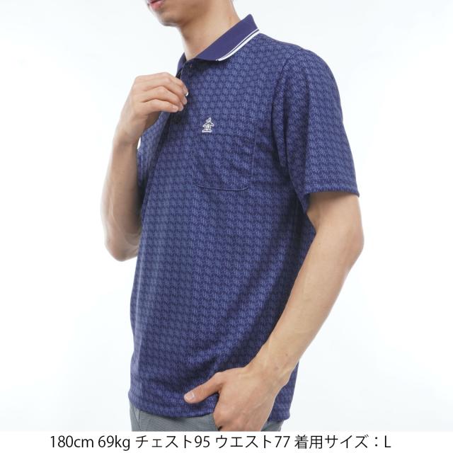 マンシングウェア　Munsingwear　ストレッチ SUNSCREEN モノグラムグラフィックプリント半袖ポロシャツ_14
