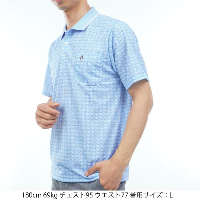 マンシングウェア　Munsingwear　ストレッチ SUNSCREEN モノグラムグラフィックプリント半袖ポロシャツ_17
