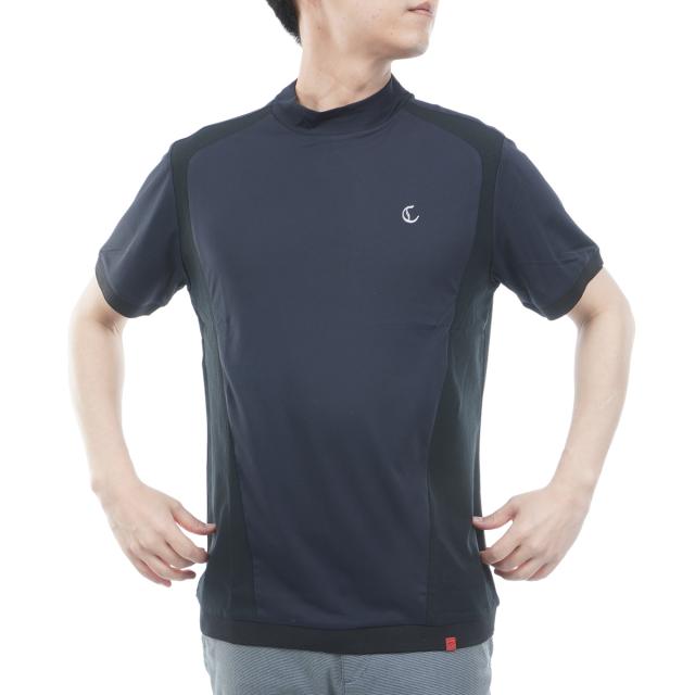キャロウェイゴルフ　CALLAWAY RED LABEL　ストレッチ スムース×ドットエア モックネック半袖シャツ