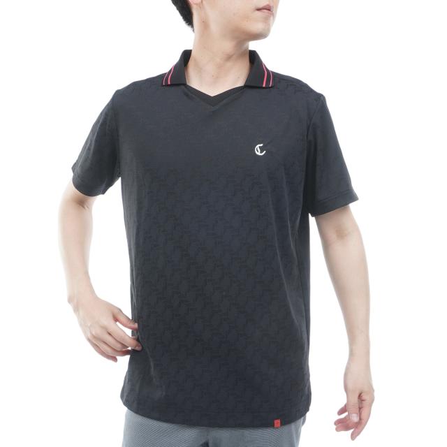 キャロウェイゴルフ　CALLAWAY RED LABEL　ジオメトリック ジャカード 半袖ポロシャツ