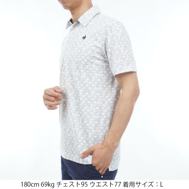 ルコックスポルティフ ゴルフ　Le coq sportif GOLF　ストレッチ ルースタータイル柄半袖ポロシャツ_1