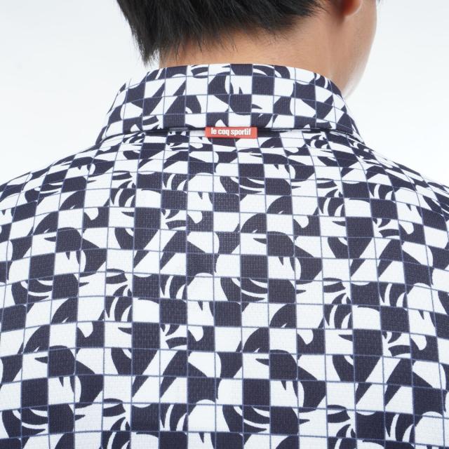 ルコックスポルティフ ゴルフ　Le coq sportif GOLF　ストレッチ ルースタータイル柄半袖ポロシャツ_9