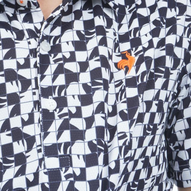 ルコックスポルティフ ゴルフ　Le coq sportif GOLF　ストレッチ ルースタータイル柄半袖ポロシャツ_11