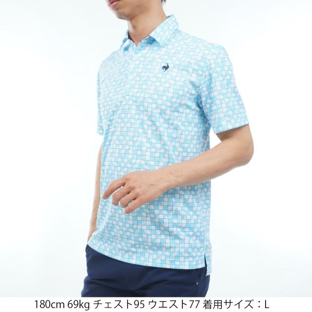 ルコックスポルティフ ゴルフ　Le coq sportif GOLF　ストレッチ ルースタータイル柄半袖ポロシャツ_17