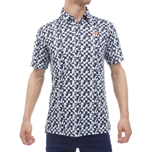 ルコックスポルティフ ゴルフ　Le coq sportif GOLF　ストレッチ ルースタータイル柄半袖ポロシャツ_19