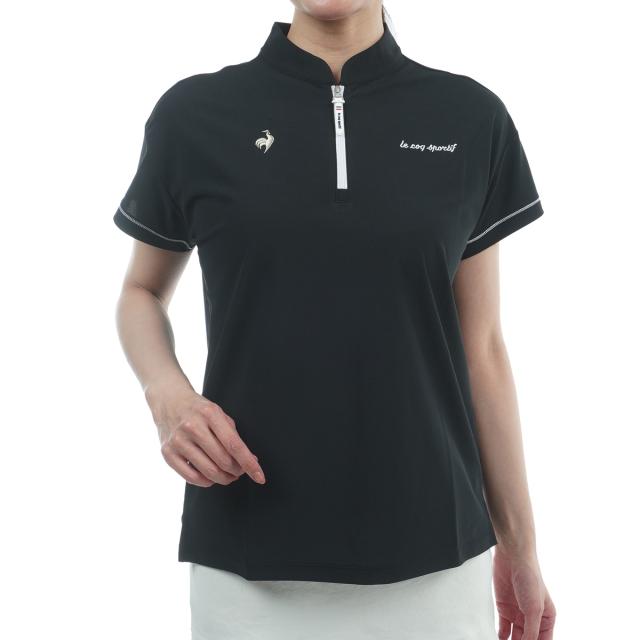 ルコックスポルティフ ゴルフ　Le coq sportif GOLF　ストレッチ ワイドシルエット ハーフジップ半袖シャツ　レディス