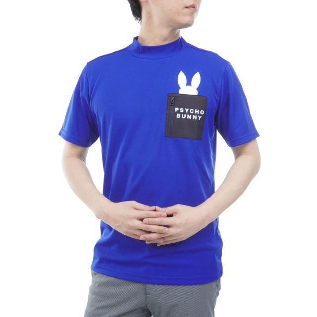 サイコバニー　PSYCHO BUNNY　GOLF ポケットバニー モックネック半袖Tシャツ