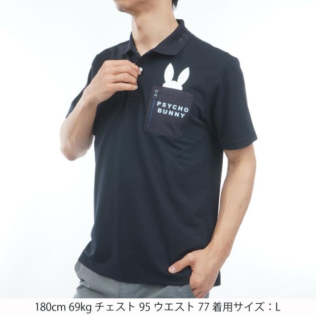 サイコバニー PSYCHO BUNNY GOLF ドライミックス鹿の子 ポケットバニー