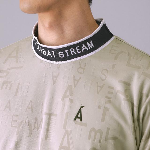 アダバットストリーム　ADABAT STREAM　ストレッチ 3Dロゴジャガード モックネック半袖Tシャツ_4