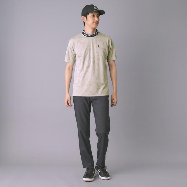 アダバットストリーム　ADABAT STREAM　ストレッチ 3Dロゴジャガード モックネック半袖Tシャツ_10