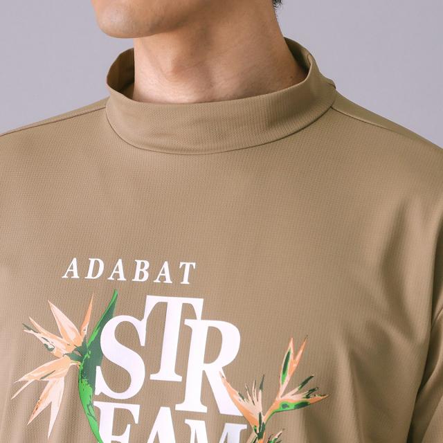 アダバットストリーム　ADABAT STREAM　ストレッチ フラワープリント モックネック半袖Tシャツ_5