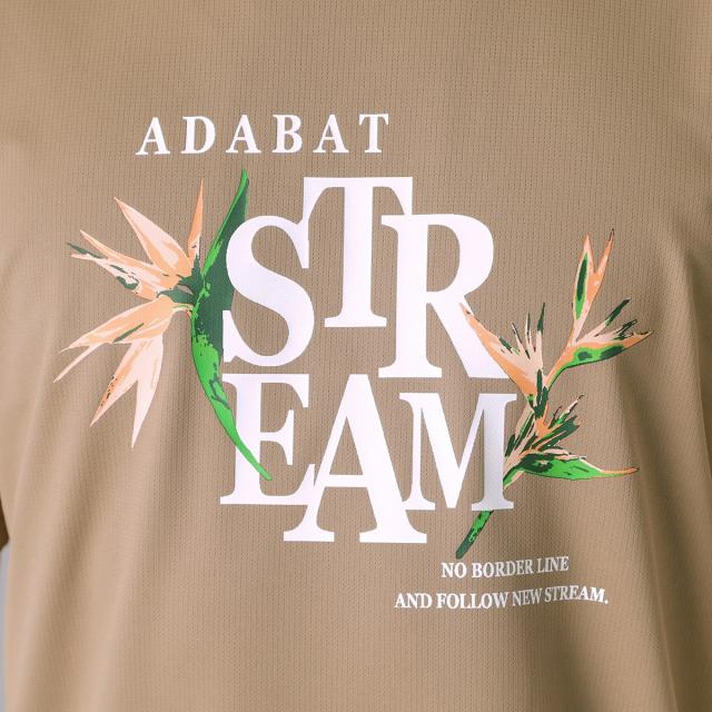 アダバットストリーム　ADABAT STREAM　ストレッチ フラワープリント モックネック半袖Tシャツ_8