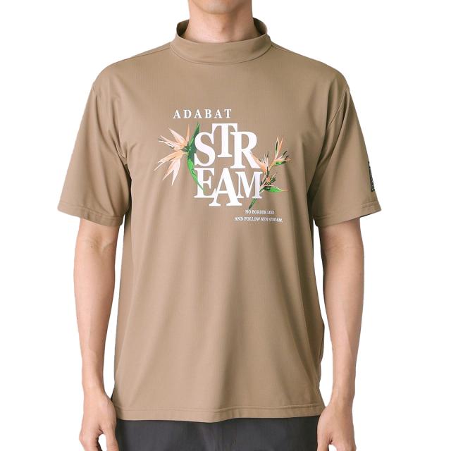 アダバットストリーム　ADABAT STREAM　ストレッチ フラワープリント モックネック半袖Tシャツ_10
