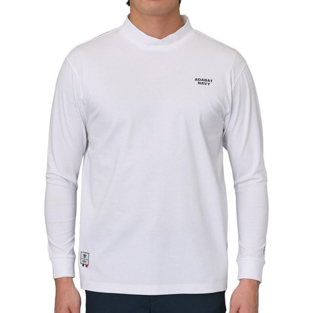 アダバットネイビー　ADABAT NAVY　プラチナポンチ モックネック長袖Tシャツ 10,395円