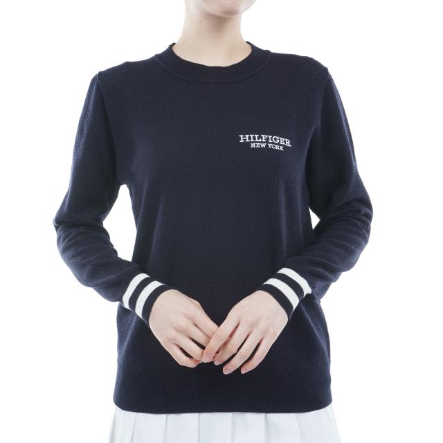 トミー ヒルフィガー ゴルフ　TOMMY HILFIGER GOLF　クルーネック メッシュセーター　レディス