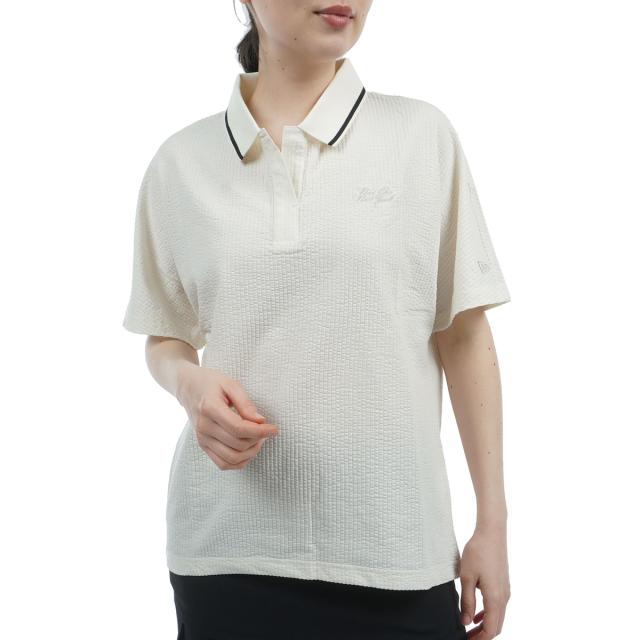 ニュー内鰓 NEW ERA GOLF TGFW 261 伸ばすこと シアサッカー半袖プルオーバー レディス