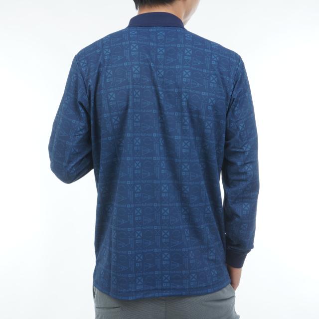 マンシングウェア　Munsingwear　SEASON グラフィック総柄プリント長袖ポロシャツ_3