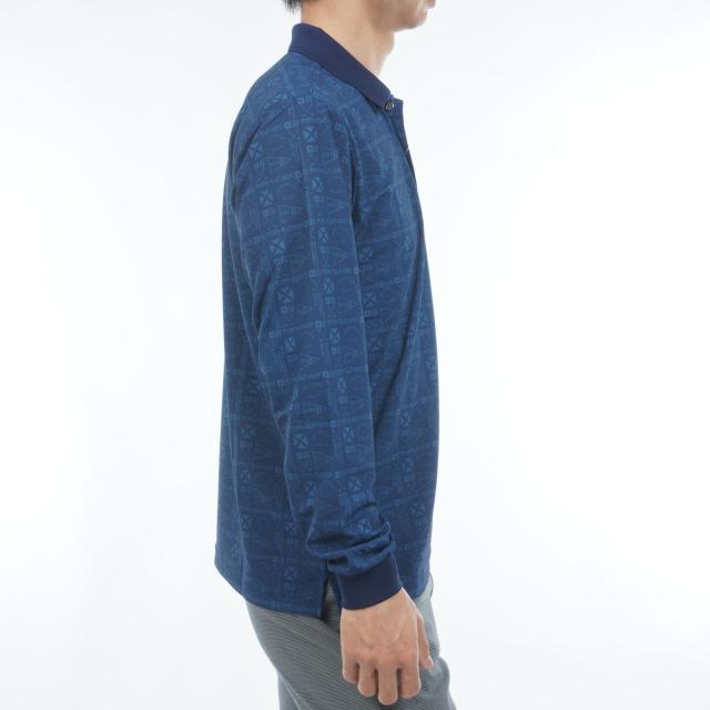 マンシングウェア　Munsingwear　SEASON グラフィック総柄プリント長袖ポロシャツ_4