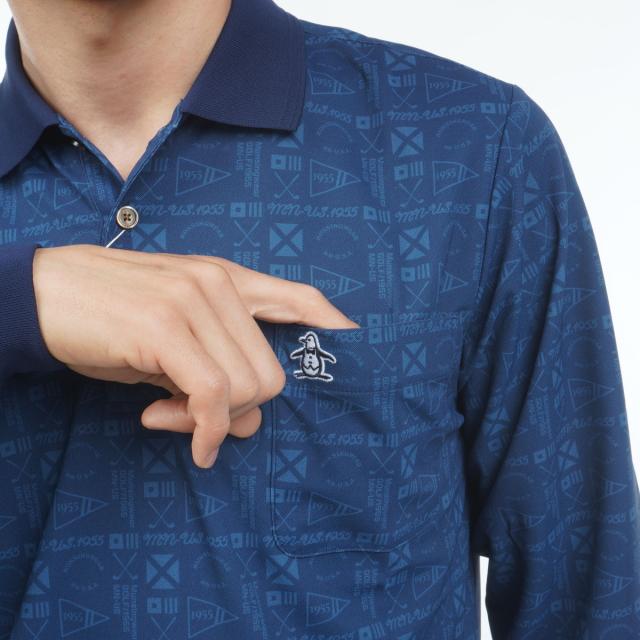 マンシングウェア　Munsingwear　SEASON グラフィック総柄プリント長袖ポロシャツ_6