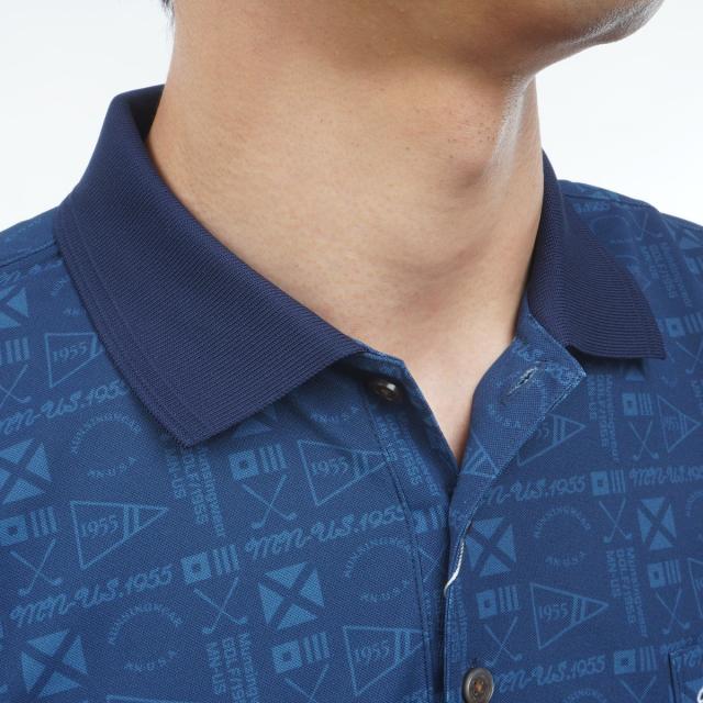 マンシングウェア　Munsingwear　SEASON グラフィック総柄プリント長袖ポロシャツ_7