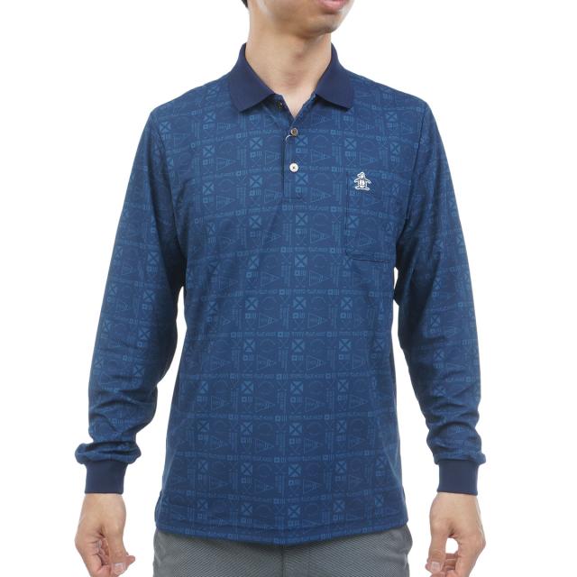 マンシングウェア　Munsingwear　SEASON グラフィック総柄プリント長袖ポロシャツ_10