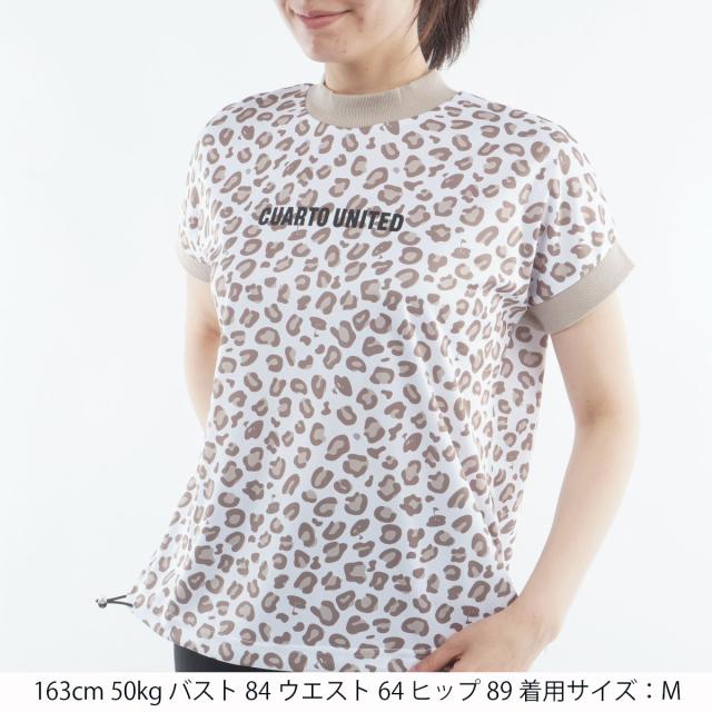 クアルトユナイテッド CUARTO UNITED 百貨店ともし火鹿の子ひょう柄半袖プルオーバー レディス