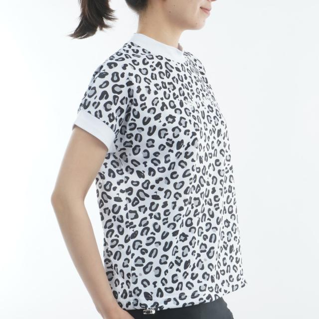 クアルトユナイテッド CUARTO UNITED 百貨店ともし火鹿の子ひょう柄半袖プルオーバー レディス