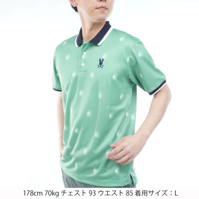 サイコバニー　PSYCHO BUNNY　GOLF カレッジモノグラムプリント 半袖ポロシャツ_1
