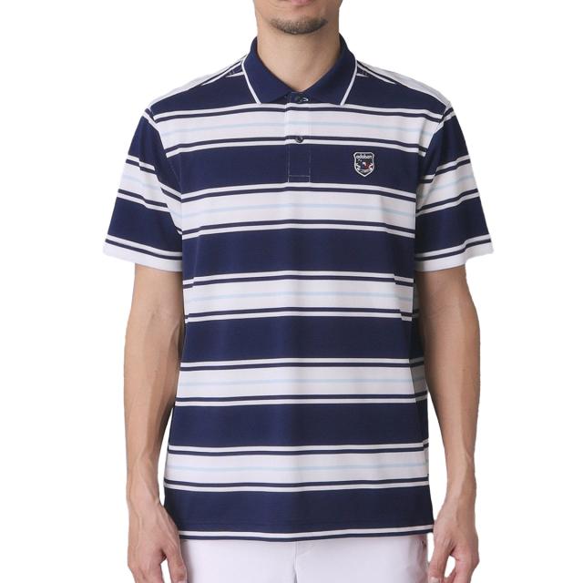 アダバットネイビー　ADABAT NAVY　ストレッチ UVカット ランダムボーダー半袖ポロシャツ 9,702円