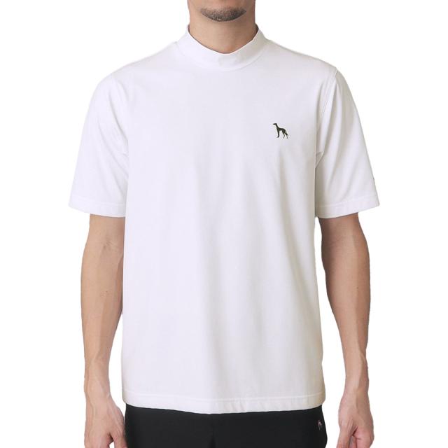 アダバットネイビー　ADABAT NAVY　ナイロン混ストレッチ半袖モックネックTシャツ