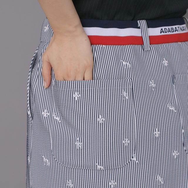 アダバットネイビー ADABAT NAVY ストレッチ サッカーエンブロイダリータイトスカート レディス アダバットネイビー ADABAT NAVY ストレッチ サッカーエンブロイダリータイトスカート レディス