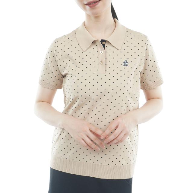 マンシングウェア　Munsingwear　ストレッチ ドットジャカード半袖ニットポロシャツ　レディス
